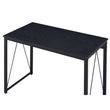 Wooden Top Writing Desk With Metal Frame - Black 14 Wooden Top Writing Desk With Metal Frame - Black - Image 14