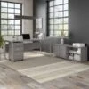 Hybrid 72W Computer Desk With Storage Set By Bush Business Furniture - Platinum Gray