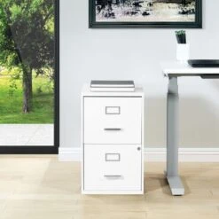 Metal File Cabinet - White