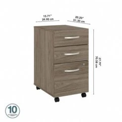 Hybrid 3 Drawer Mobile File Cabinet By Bush Business Furniture - Black Walnut -Office Storage Sales 25d1ce79 a924 4093 bcb2 b036cfa29079