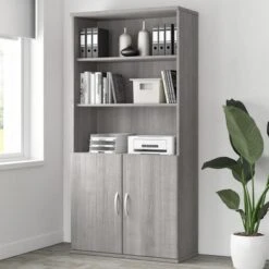 Studio A Tall 5 Shelf Bookcase By Bush Business Furniture - Storm Gray -Office Storage Sales 26c38c77 e28b 446b 9a20 8eda9c4695f3