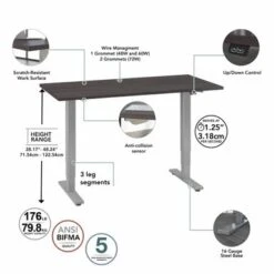 Cabot 48W Electric Height Adjustable Standing Desk By Bush Furniture - Storm Gray/Cool Gray Metallic 9 Cabot 48W Electric Height Adjustable Standing Desk By Bush Furniture - Storm Gray/Cool Gray Metallic -Office Storage Sales 27f89fa4 0e0b 4757 9d95 a9a9d7ab201b