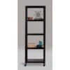 Porch & Den Leigh Industrial Modern Mobile 5-shelf Bookcase Cart - Black