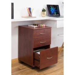 Porch & Den Cora 3-drawer Rolling File Cabinet - Cherry -Office Storage Sales 2b4b0500 0e98 48e1 946a 41ede66e21db