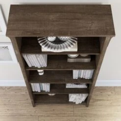 Salinas Tall 5-shelf Bookcase (Set Of 2) By Bush Furniture - Vintage Black -Office Storage Sales 2be08396 ba48 4abb b212 e9f2da7a9a16