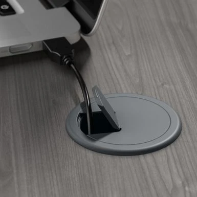 Cabot 72W L Shaped Desk With Hutch And Storage By Bush Furniture - Ash Gray 13 Cabot 72W L Shaped Desk With Hutch And Storage By Bush Furniture - Ash Gray - Image 13