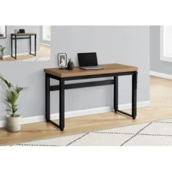 Computer Desk/ Home Office/ Standing/ Adjustable/ 48"L/ Work/ Laptop/ Metal/ Laminate/ Brown/ Black/ Contemporary/ Modern