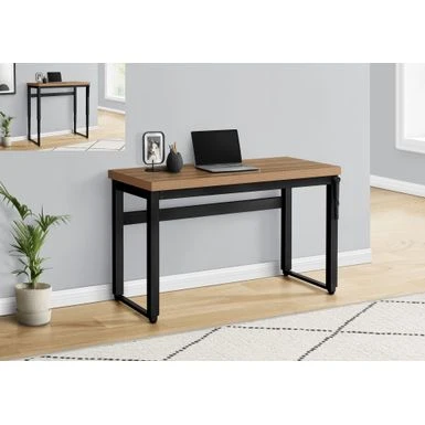 Computer Desk/ Home Office/ Standing/ Adjustable/ 48"L/ Work/ Laptop/ Metal/ Laminate/ Brown/ Black/ Contemporary/ Modern 1 Computer Desk/ Home Office/ Standing/ Adjustable/ 48"L/ Work/ Laptop/ Metal/ Laminate/ Brown/ Black/ Contemporary/ Modern