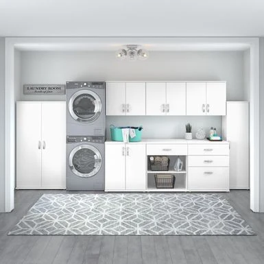 Universal Storage Cabinet With Drawers By Bush Business Furniture - Platinum Gray 14 Universal Storage Cabinet With Drawers By Bush Business Furniture - Platinum Gray - Image 14