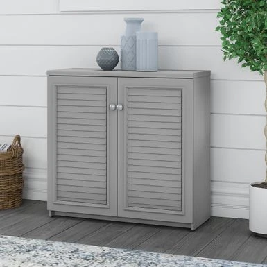 Fairview Storage Cabinet With Doors And Shelves By Bush Furniture - 31.73"L X 12.76"W X 30.71"H - Cape Cod Gray 1 Fairview Storage Cabinet With Doors And Shelves By Bush Furniture - 31.73"L X 12.76"W X 30.71"H - Cape Cod Gray