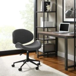 Madonna Mid-century Adjustable Office Chair By Corvus - Black - Walnut Finish -Office Storage Sales 2f8a184b c1b6 4339 b117 754f682536eb