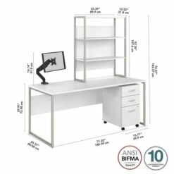 Hybrid 72W Computer Desk Set With Mount By Bush Business Furniture - Storm Gray -Office Storage Sales 3097168a b3b8 427d 9e52 6e260ec6cea8