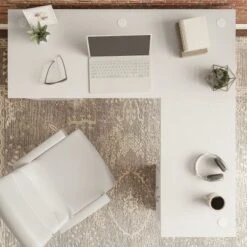 Cabot L-shaped 60-inch Computer Desk - White -Office Storage Sales 3149abc3 81d3 4a07 8b2e 4b79fd7468b4