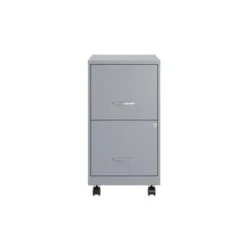 Space Solutions 18" 2 Drawer Mobile Smart Vertical File Cabinet, Teal - Silver - Letter -Office Storage Sales 3211915b c187 45bc 870e 58b427c7272c