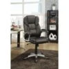 Adjustable Height Office Chair Dark Brown And Silver