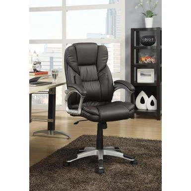 Adjustable Height Office Chair Dark Brown And Silver 1 Adjustable Height Office Chair Dark Brown And Silver