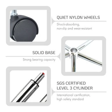 Porthos Home Rudi Office Chair, PU Or Fabric Or Velvet Upholstery, Chrome Legs - Blue Fabric 13 Porthos Home Rudi Office Chair, PU Or Fabric Or Velvet Upholstery, Chrome Legs - Blue Fabric - Image 13