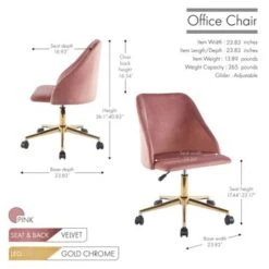 Porthos Home Ryo Swivel Office Chair, Velvet, Gold Chrome Legs - Grey -Office Storage Sales 342e3a26 0ebc 4ee0 9491 0f1f47526a6d