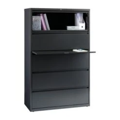 Hirsh 8000 Series Charcoal Metal 5-drawer Lateral File Cabinet - Grey - 5 Drawers
