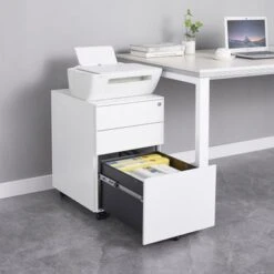 3 Drawer Mobile File Cabinet With Lock Steel File Cabinet - White -Office Storage Sales 35e3b4ff 9de1 4324 8a02 796888917c9f