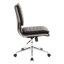 Armless Mid Back Professional Managers Faux Leather Chair With Chrome Base - Red -Office Storage Sales 37efe6de 9a71 4329 a11f db19f2eaa48a
