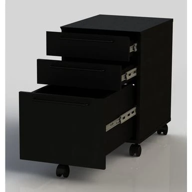 Rye Studio 3-drawer Swift Mobile Pedestal - Black 7 Rye Studio 3-drawer Swift Mobile Pedestal - Black - Image 7