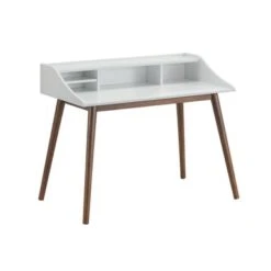 Carson Carrington Hjalmo White/Walnut 4-compartment Writing Desk