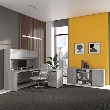 Studio C 72W Storage Cabinet With Doors By Bush Business Furniture - Platinum Gray 3 Studio C 72W Storage Cabinet With Doors By Bush Business Furniture - Platinum Gray - Image 3