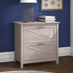 Key West 2 Drawer Lateral File Cabinet By Bush Furniture - Washed Gray