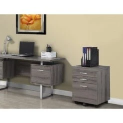 Monarch Specialties Porch & Den Joffe 3-drawer File Cabinet - DARK TAUPE