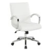 Executive Low Back Faux Leather Chair With Chrome Arms And Base - Single - White