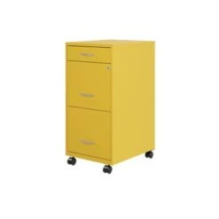 Space Solutions 18" Deep 3 Drawer Metal File Cabinet - Yellow - Letter -Office Storage Sales 408c13d3 49e2 4465 97bc eb5818fc0803