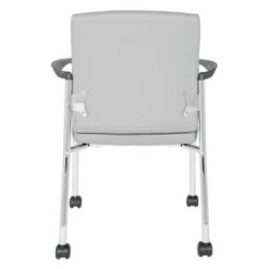 Guest Chair In Faux Leather With Carpet Casters - Black -Office Storage Sales 40fbb33c 4d1f 4138 9b0a 8623ee5bf489