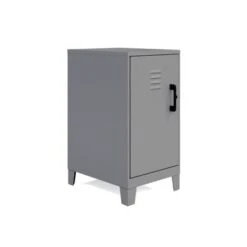 27.5"H 2 Shelf Vented Door Mini Storage Locker Cabinet - Grey
