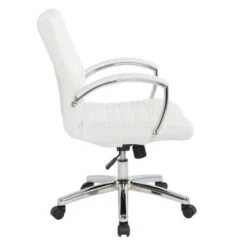 Executive Low Back Faux Leather Chair With Chrome Arms And Base - Single - White -Office Storage Sales 44baa227 62f0 483f 8cae f6cb8572a812