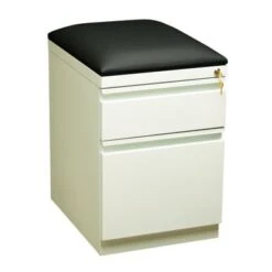 Hirsh 20" D Mobile Pedestal Box File Cabinet With Seat Cushion,White - White -Office Storage Sales 45c6df59 8ca4 4b7a 8acf d8bfbb5c09fe