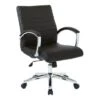 Executive Low Back Faux Leather Chair With Chrome Arms And Base - Single - Black