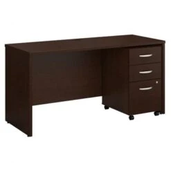 Series C 60W X 24D Office Desk With Drawers By Bush Business Furniture - Mocha Cherry -Office Storage Sales 4647339b d303 4912 9a49 40e0a101cde8