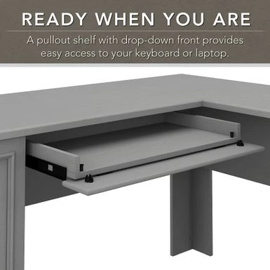 L-shaped Desk - Antique White 13 L-shaped Desk - Antique White - Image 13