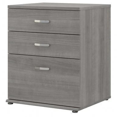 Universal Storage Cabinet With Drawers By Bush Business Furniture - Platinum Gray 2 Universal Storage Cabinet With Drawers By Bush Business Furniture - Platinum Gray - Image 2
