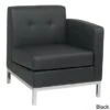 Wall St. Faux Leather And Chrome Right-arm Chair - Wall Street Armless Chair RAF, Black Faux Leather