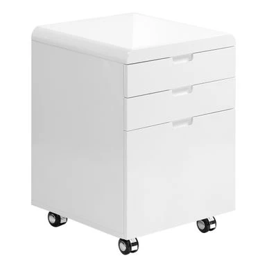 File Cabinet/ Rolling Mobile/ Storage Drawers/ Printer Stand/ Office/ Work/ Laminate/ Glossy White/ Contemporary/ Modern 2 File Cabinet/ Rolling Mobile/ Storage Drawers/ Printer Stand/ Office/ Work/ Laminate/ Glossy White/ Contemporary/ Modern - Image 2