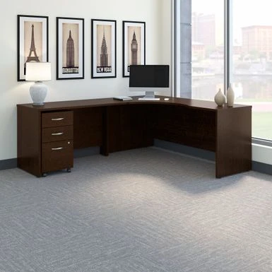 Series C 72W LH Corner Desk With Drawers By Bush Business Furniture - Hansen Cherry/Graphite Gray 8 Series C 72W LH Corner Desk With Drawers By Bush Business Furniture - Hansen Cherry/Graphite Gray - Image 8