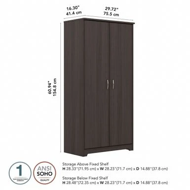 Cabot Tall Storage Cabinet With Doors By Bush Furniture - Modern Walnut 9 Cabot Tall Storage Cabinet With Doors By Bush Furniture - Modern Walnut - Image 9