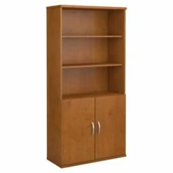 Series C 36W 5 Shelf Bookcase With Doors By Bush Business Furniture - Natural Cherry/Graphite Gray -Office Storage Sales 4946bf37 2a9c 44b8 8a58 83bcb9e05981