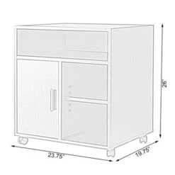 Printer Kitchen Office Storage Stand With Casters - White -Office Storage Sales 49a55296 18fc 4cbf 87ae 02f7f969c05f