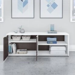 Jamestown Low Storage Cabinet With Shelves By Bush Business Furniture - White -Office Storage Sales 4ab1efce d271 457a 95ab cf25a7bffbc9