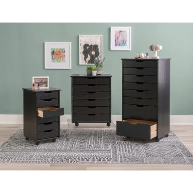 Carlisle Black Six Drawer Rolling Storage Cart Black 15 Carlisle Black Six Drawer Rolling Storage Cart Black - Image 15