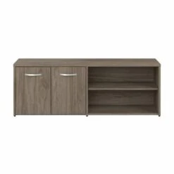 Hybrid Low Storage Cabinet With Doors By Bush Business Furniture - Modern Hickory -Office Storage Sales 4c257725 4acf 463e a6a8 ccf931d42763