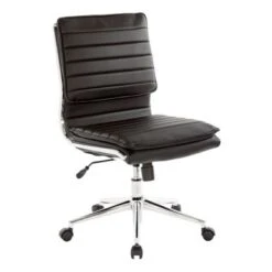 Armless Mid Back Professional Managers Faux Leather Chair With Chrome Base - Red -Office Storage Sales 4d11718f 6ad4 4578 a5c1 85aed6f97a5b